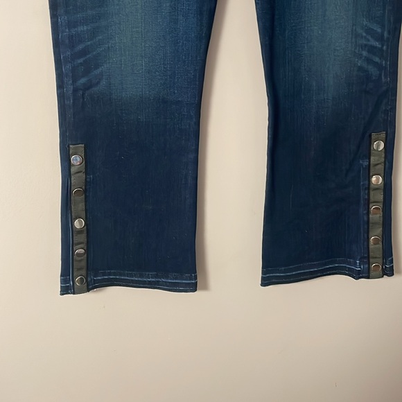 Veronica Beard Carolyn green Side Vent Button Fly 10" Baby Boot Jeans Women's 30 - Picture 9 of 9